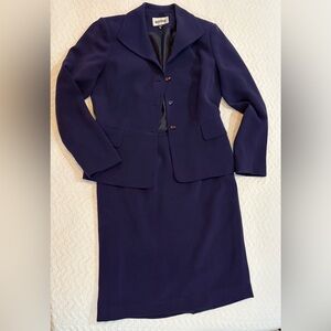 Kasper Deep Purple Blazer and Skirt Set